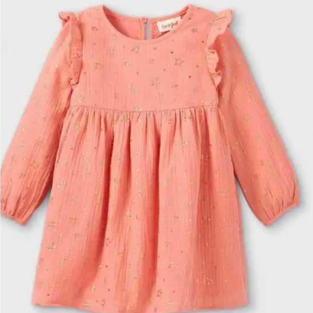 Cat & Jack Rose Pink Dress with Gold Stars- size 18months